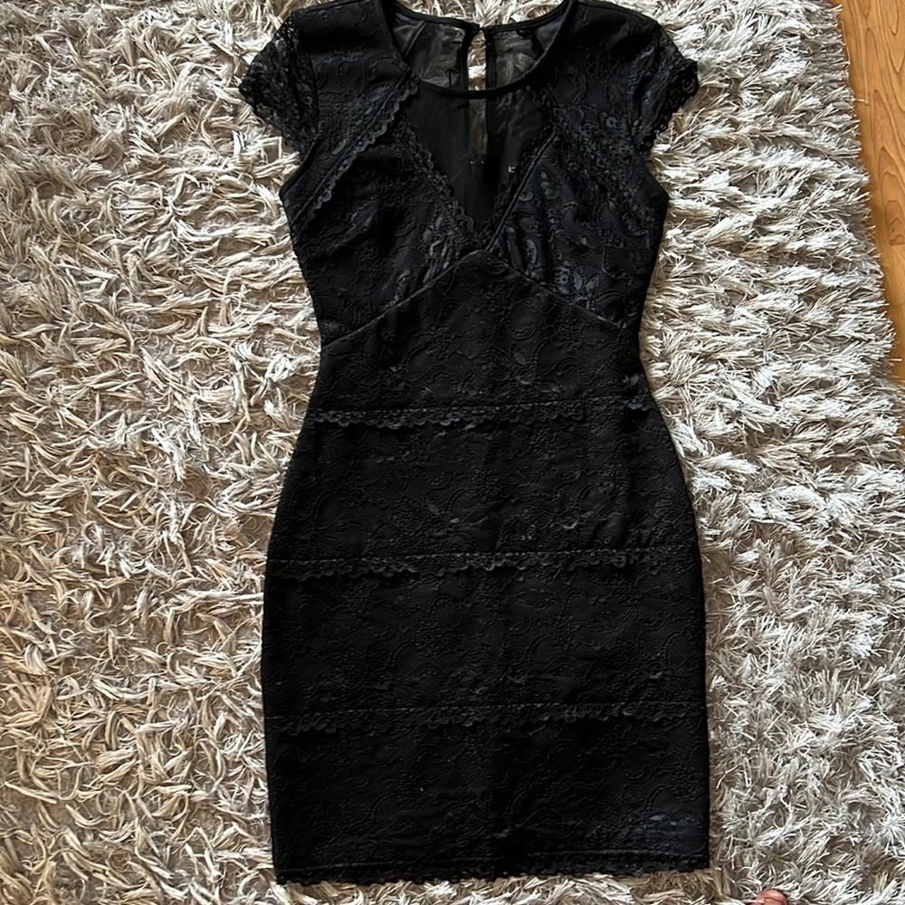 Bebe black lace dress